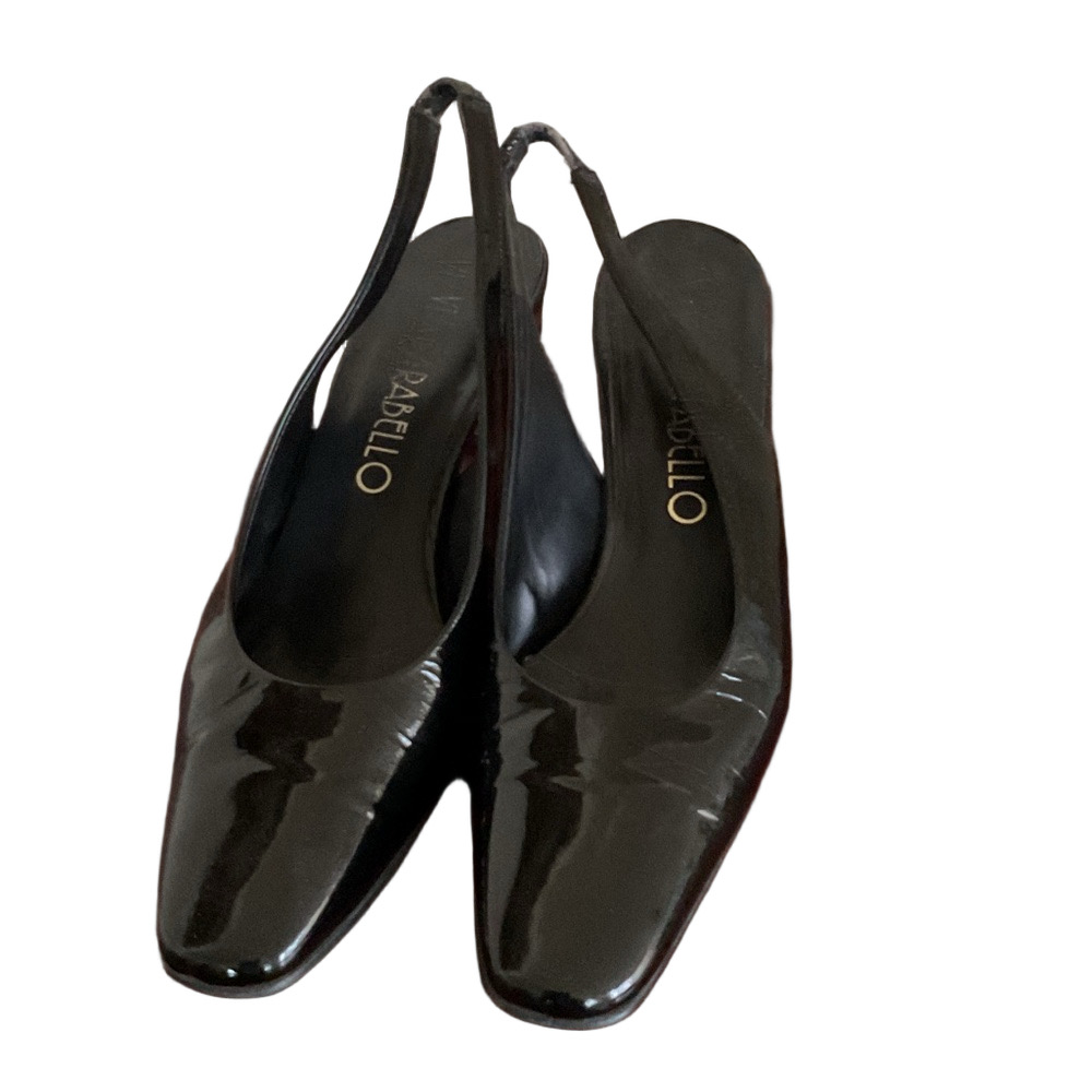 Stylish Black Patent Slingback Heels